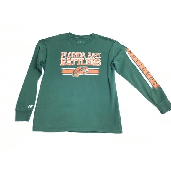 FAMU Florida A&M University Russell Athletics Boy's Green Long Sleeved Tshirt 8M - Picture 1 of 6